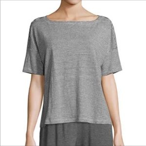 Eileen Fisher Linen Striped Boxy Tee